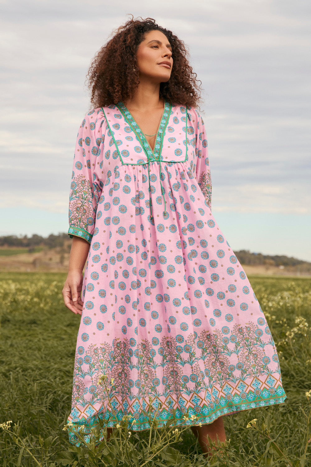 Cairo Boho Dress in Shalimar