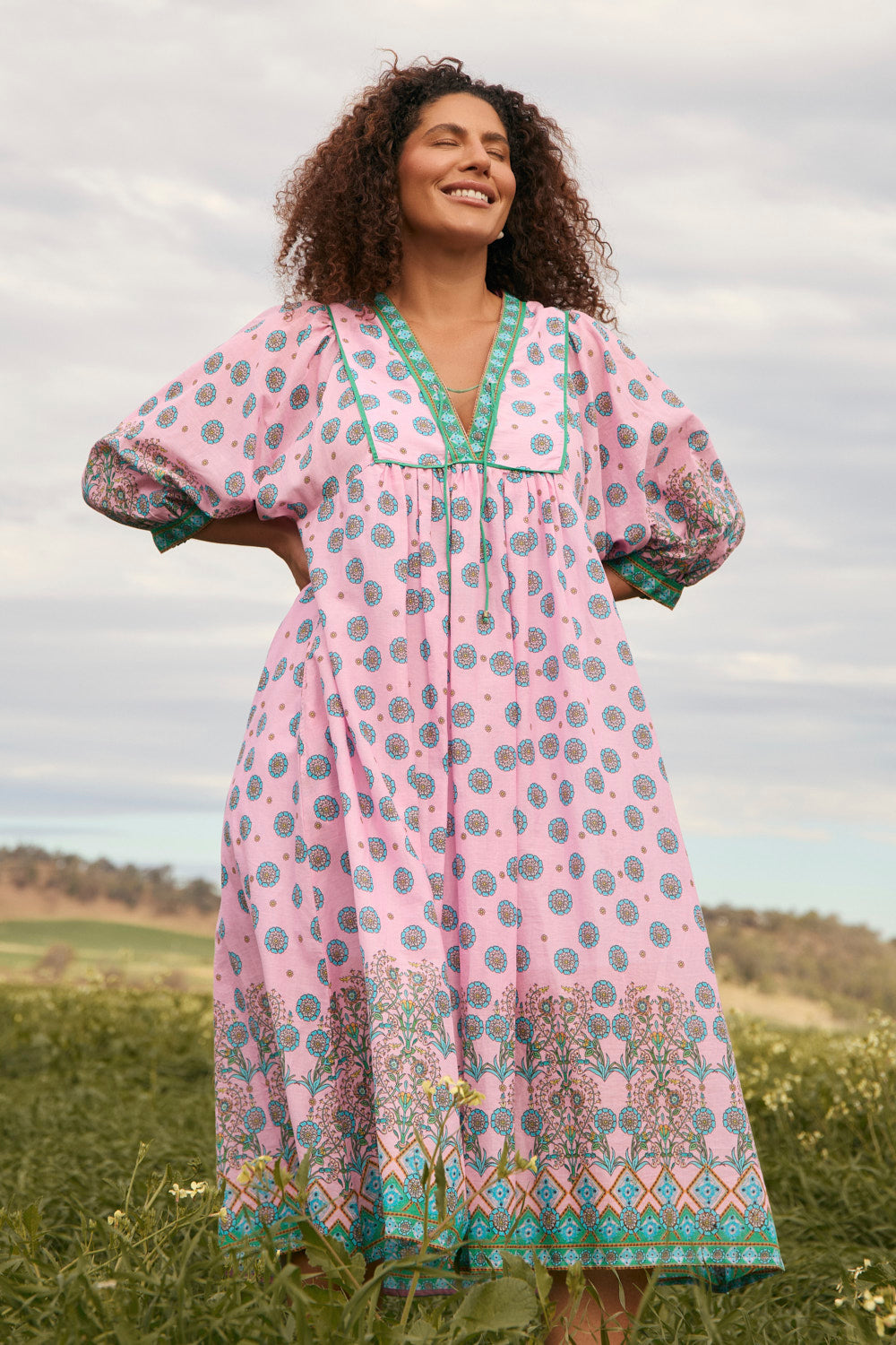 Cairo Boho Dress in Shalimar