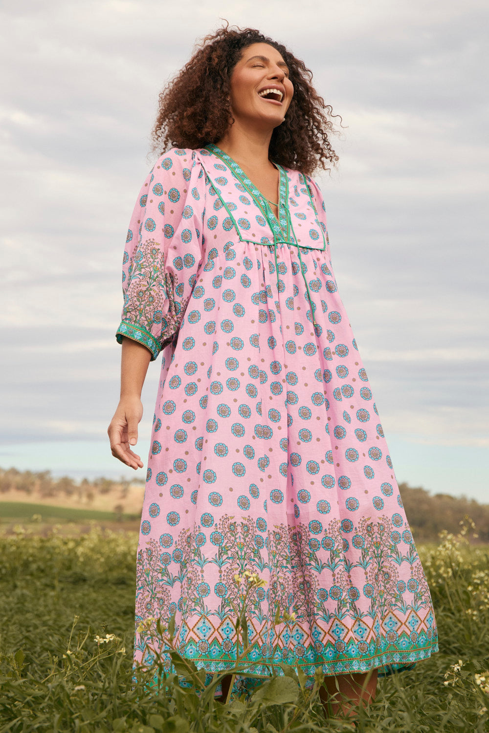 Cairo Boho Dress in Shalimar