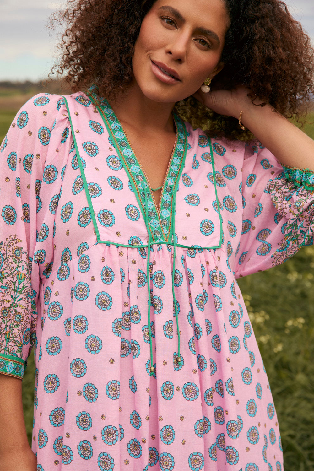 Cairo Boho Dress in Shalimar