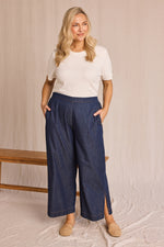 Camille Chambray Pant in Dark Wash