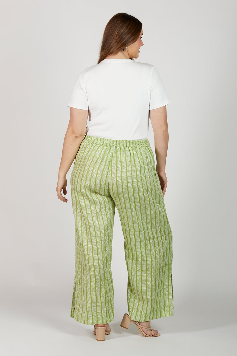 Camille Wide Leg Linen Pant in Sage