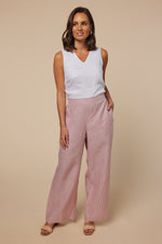 Camille Linen Wide Leg Pants in Beverly Hills