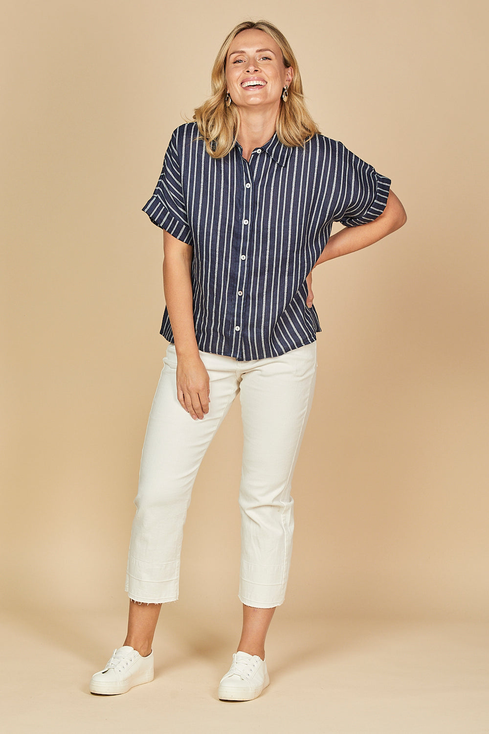 Carmen Linen Shirt in Boathouse