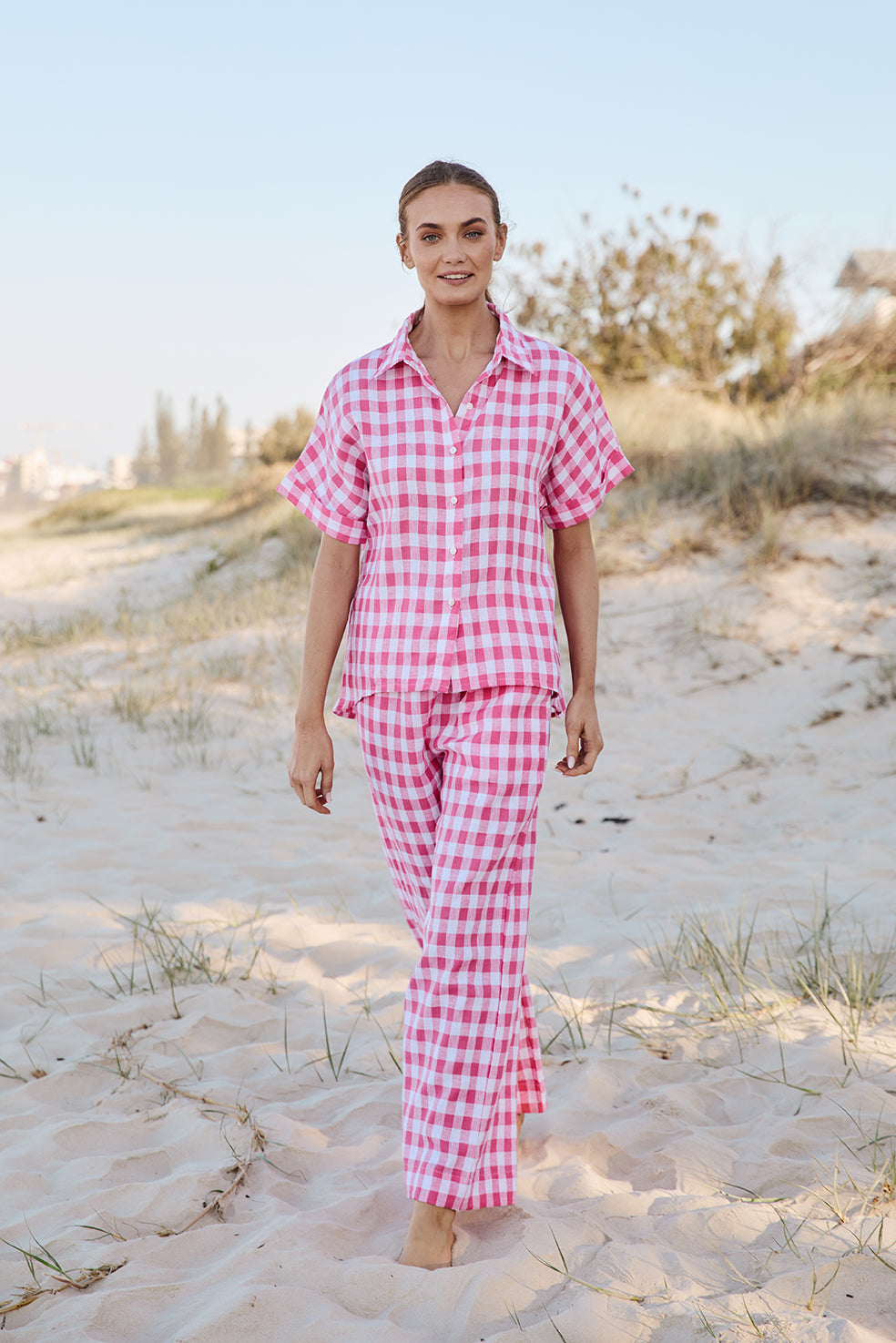 Carmen Linen Shirt in Treviso Pink