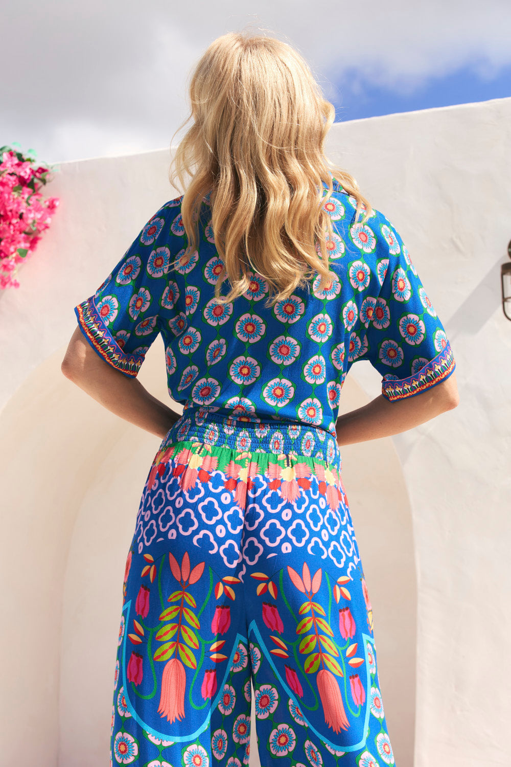 Evie Shirred Waist Pant in Paradiso