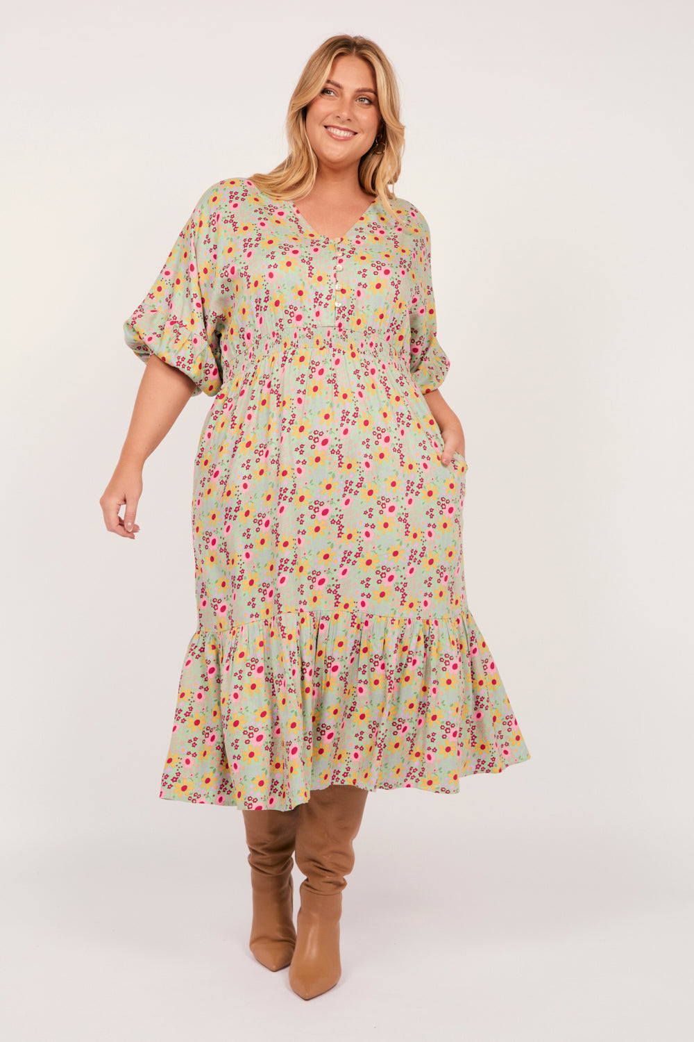 Cherry Blossom Dress in Autumn Posy