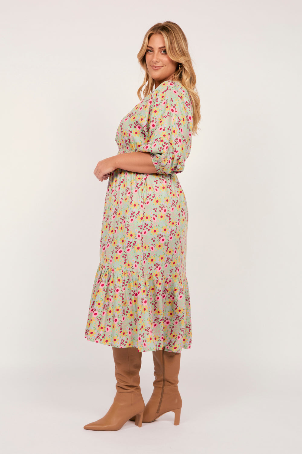 Cherry Blossom Dress in Autumn Posy