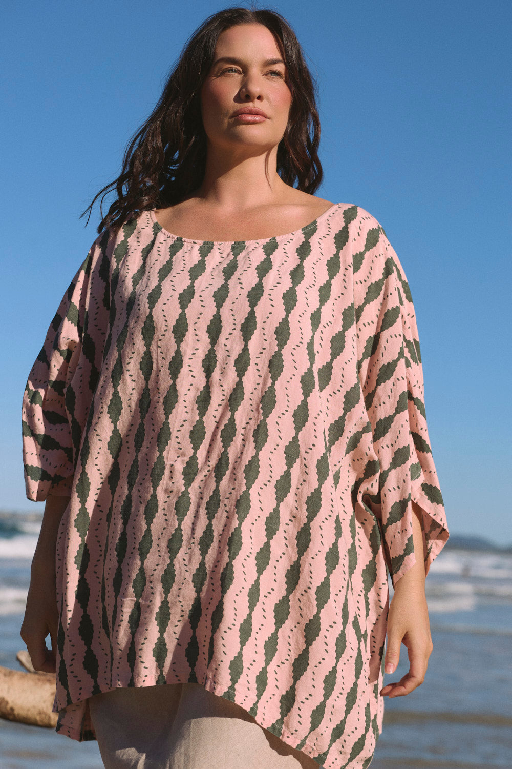 Cherry Linen Blouse in Breakline