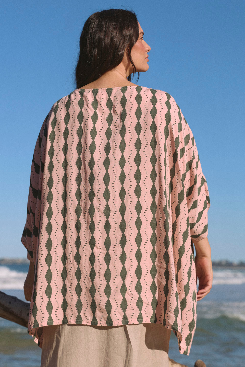 Cherry Linen Blouse in Breakline