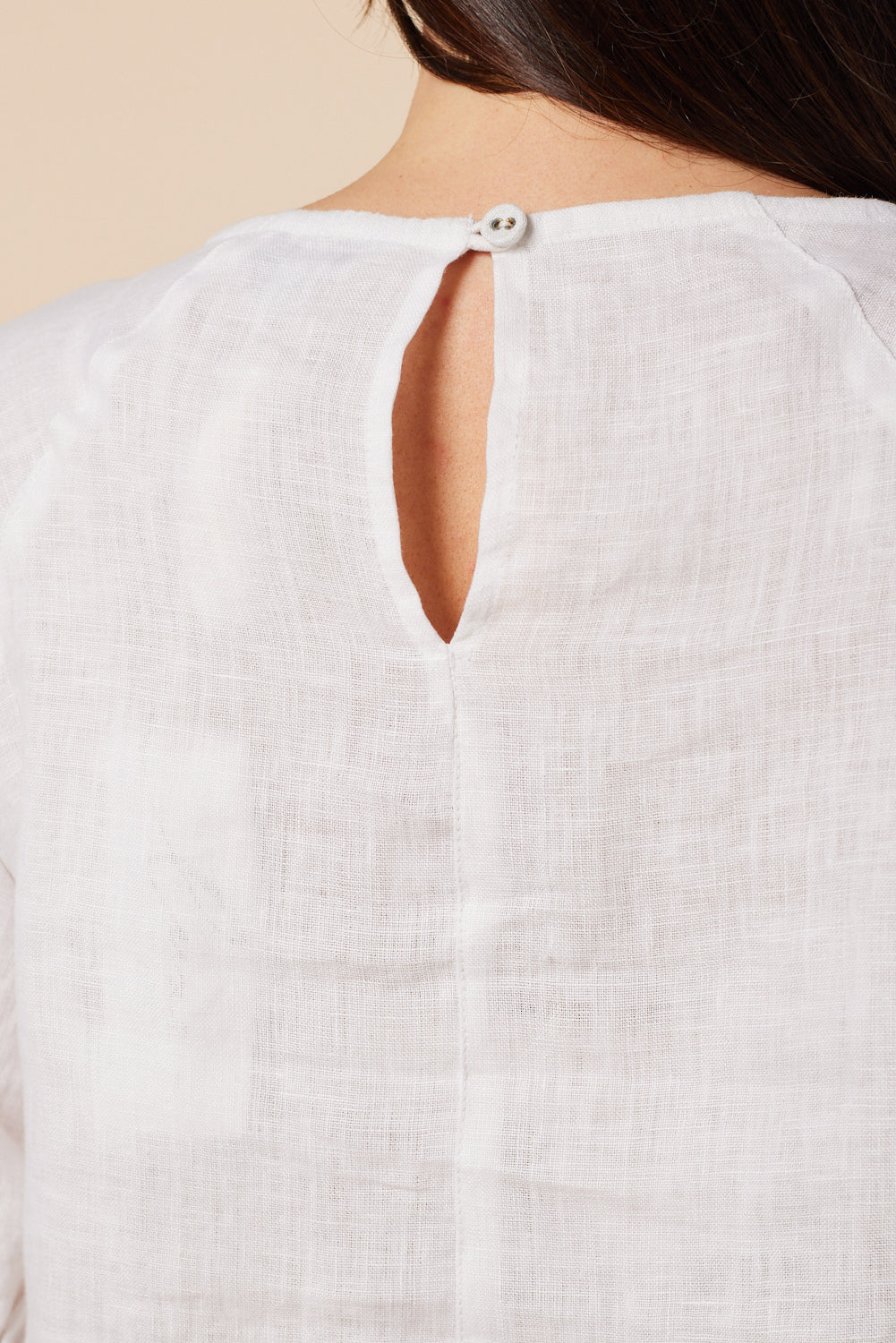 Cindy Linen Top in White