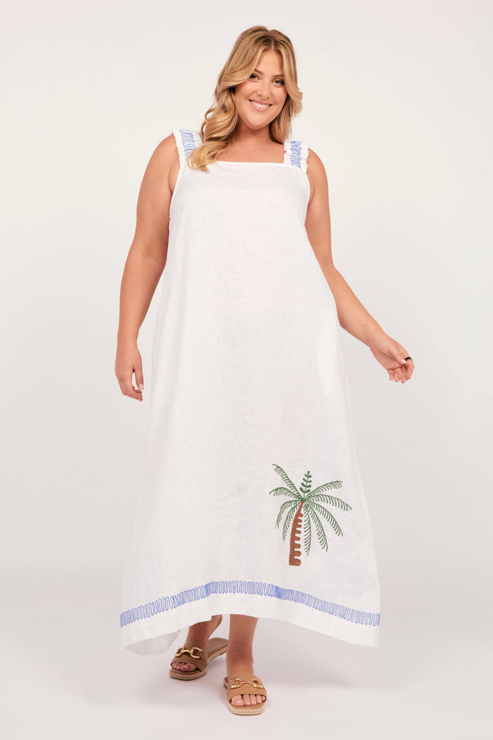 Claire Linen Maxi Dress in Island Breeze