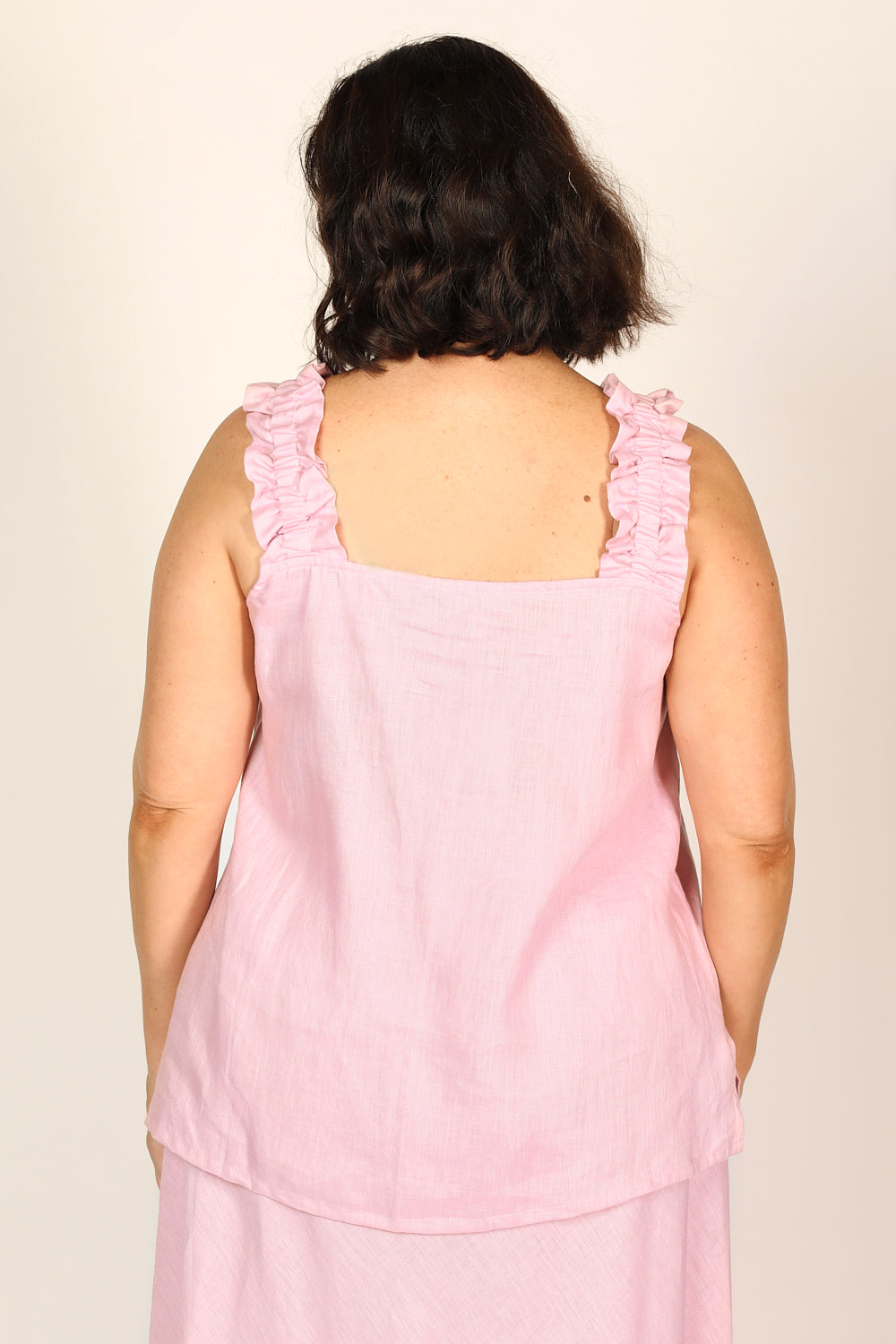 Claire Linen Summer Top in Peony