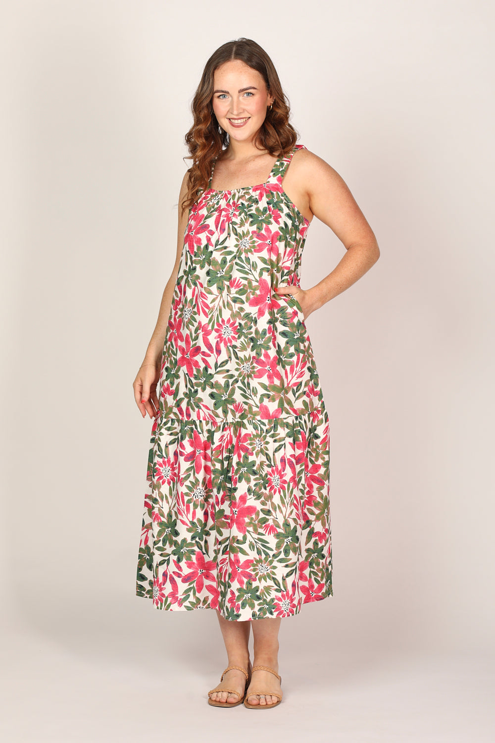 Clara Maxi Dress in Azalea Amore