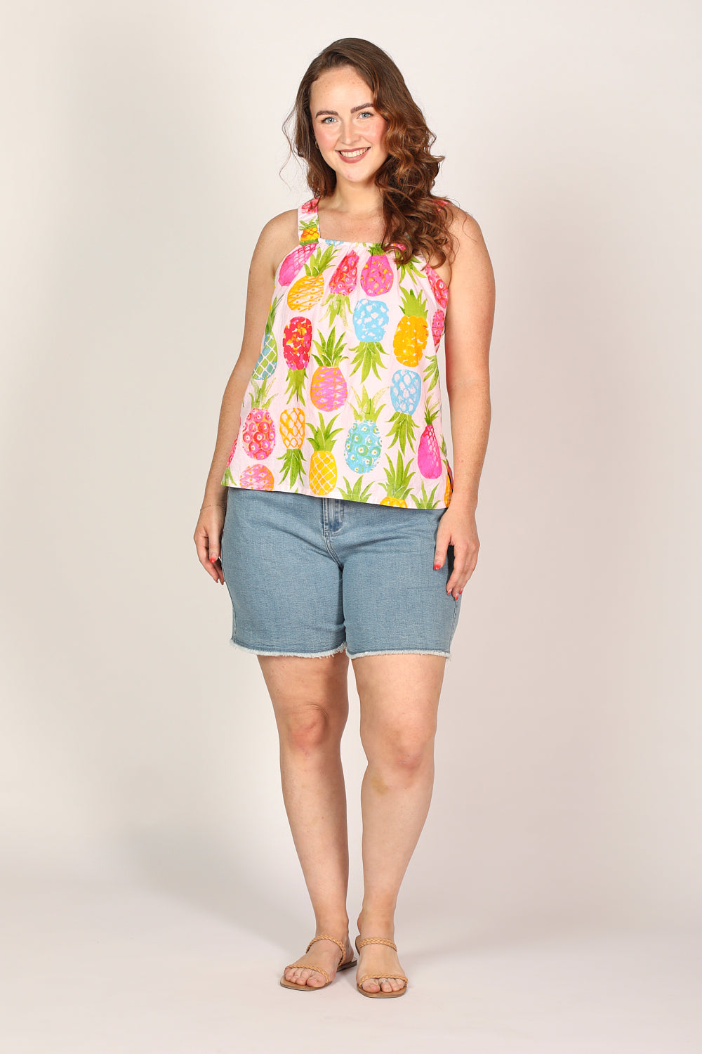 Clara Summer Top in Tropical Sunrise