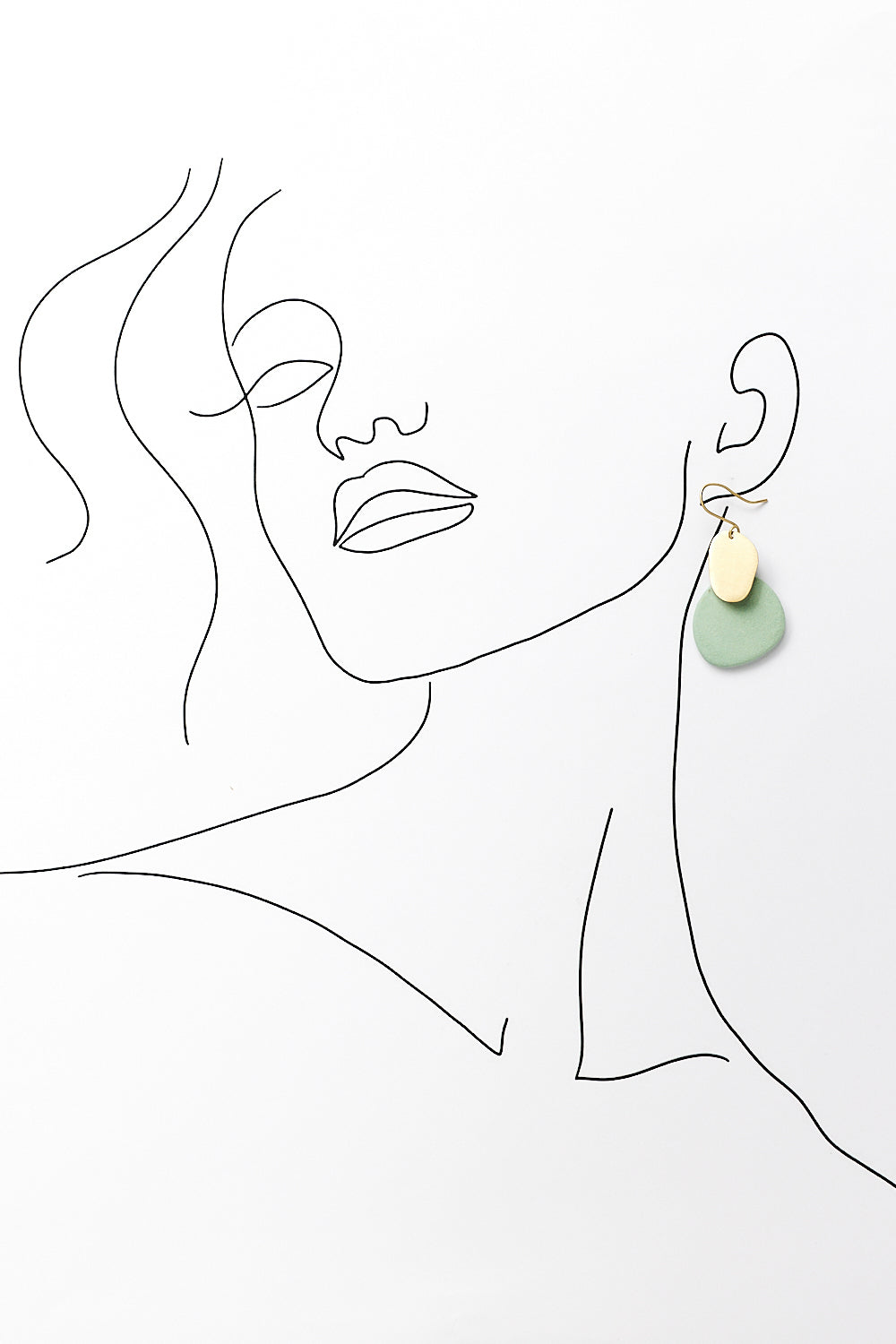Clio Ceramic Earrings in Green