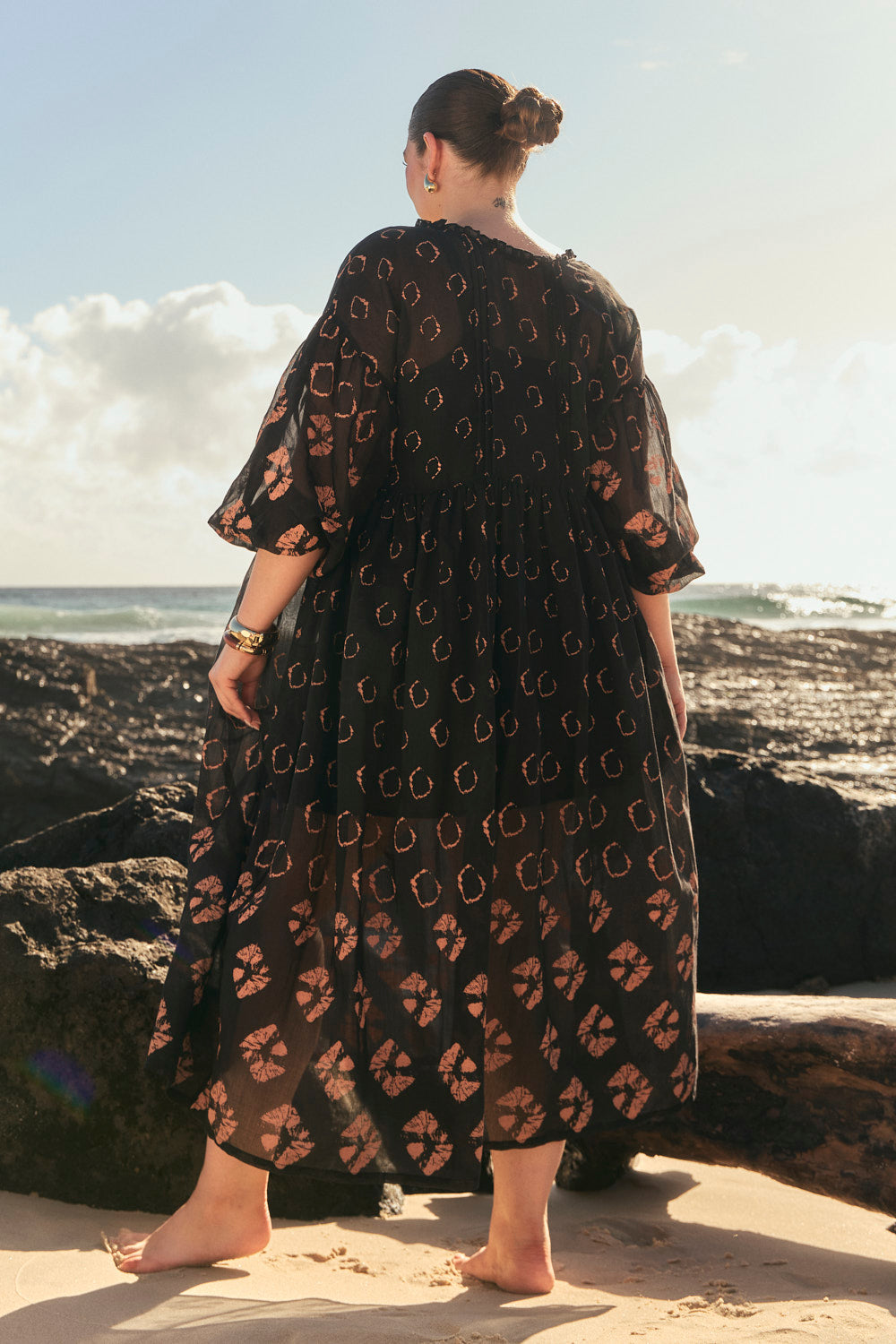 Coco Cotton Silk Dress in Stormflower