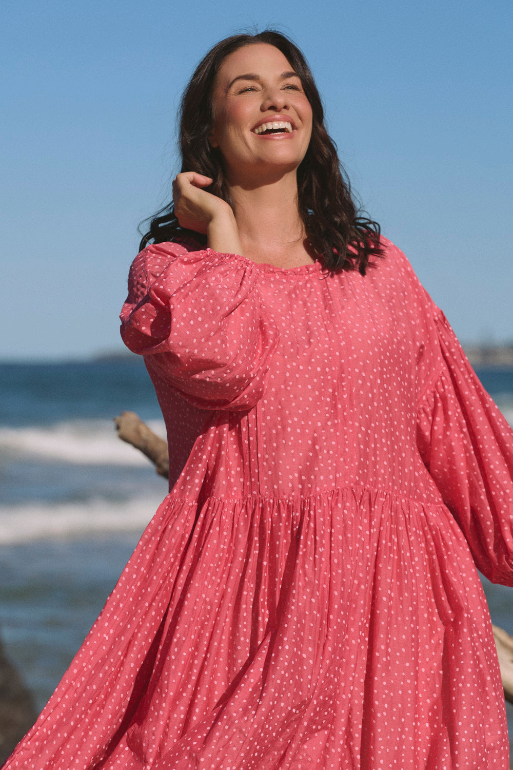 Coco Reversible Cotton Silk Dress in Dottie