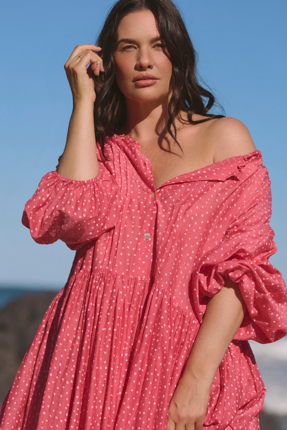 Coco Reversible Cotton Silk Dress in Dottie