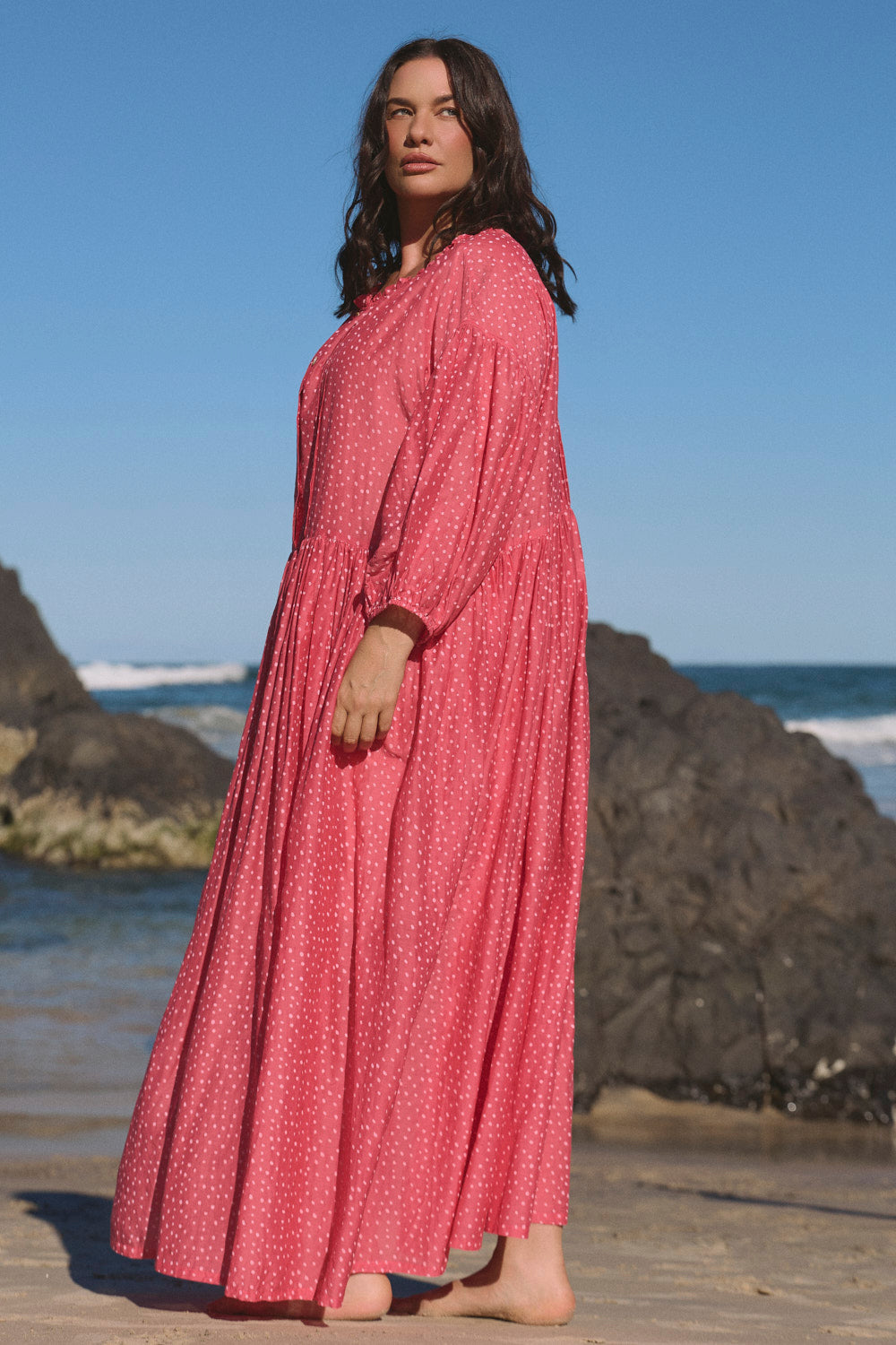 Coco Reversible Cotton Silk Dress in Dottie