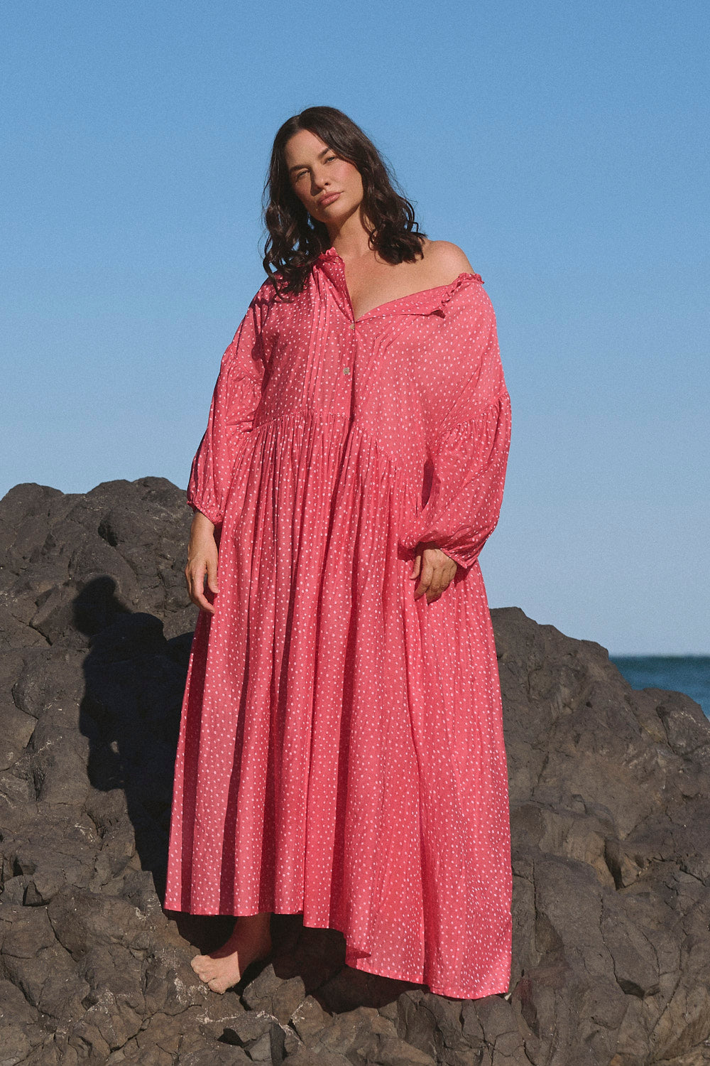 Coco Reversible Cotton Silk Dress in Dottie