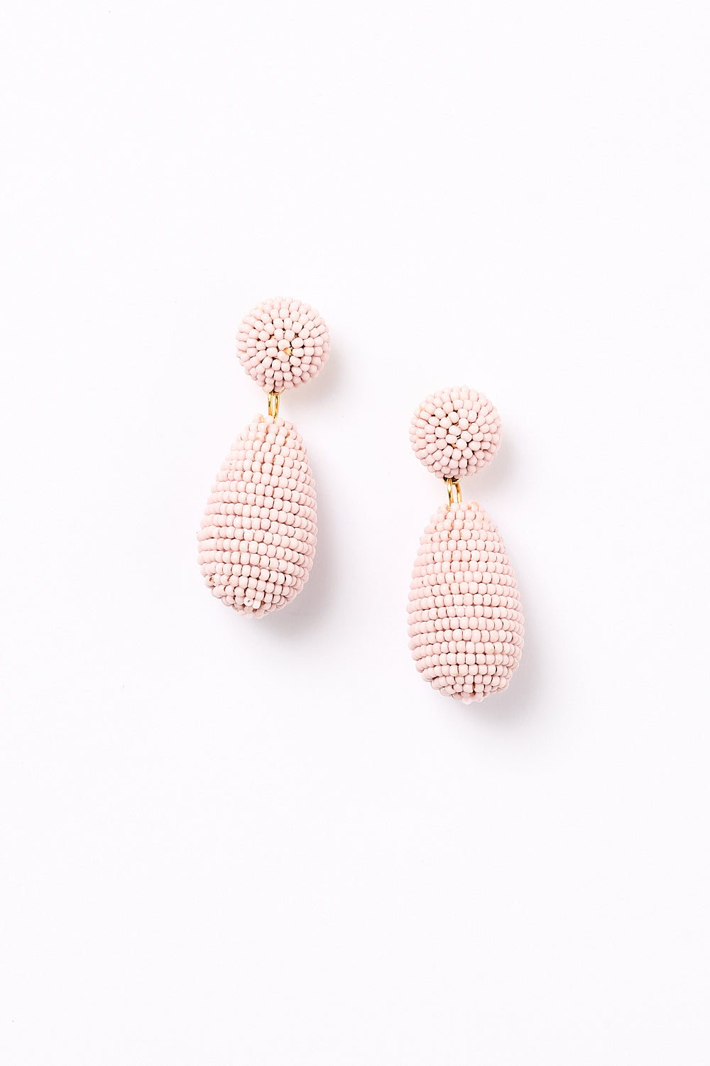Cocoon Beaded Earrings in Light Pink