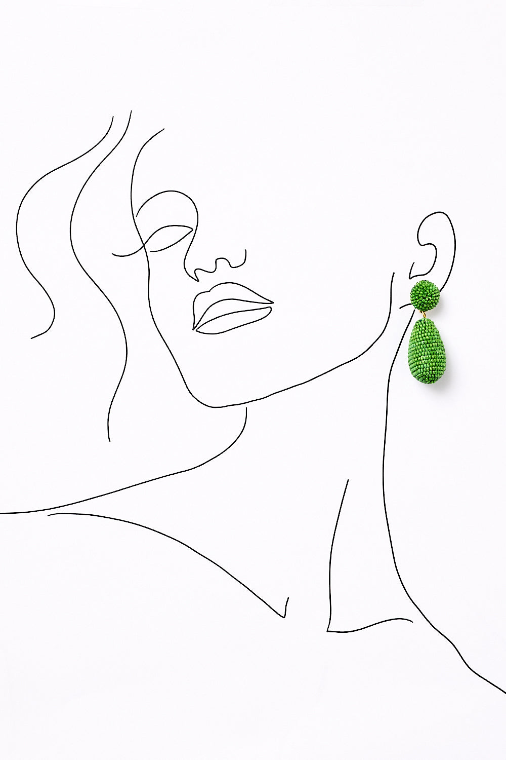 Cocoon Beaded Earrings in Green