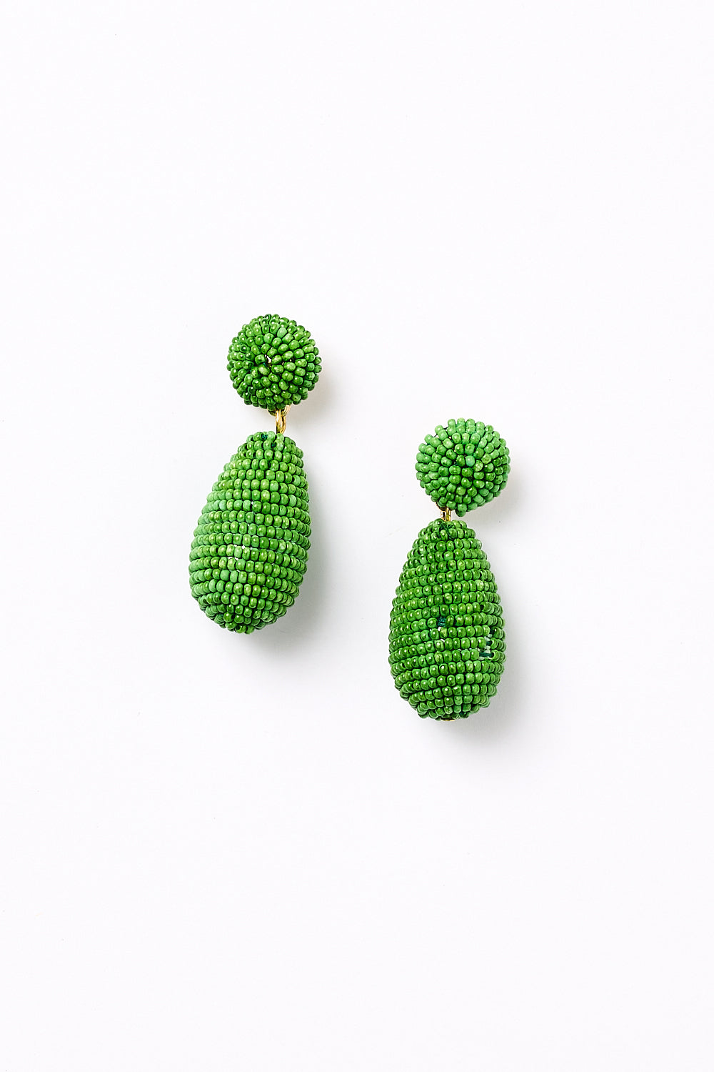 Cocoon Beaded Earrings in Green