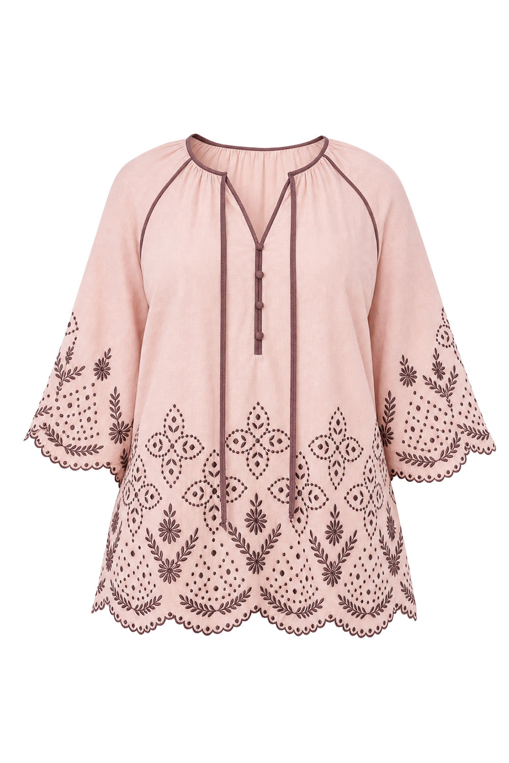 Delilah Embroidered Blouse in Dawn