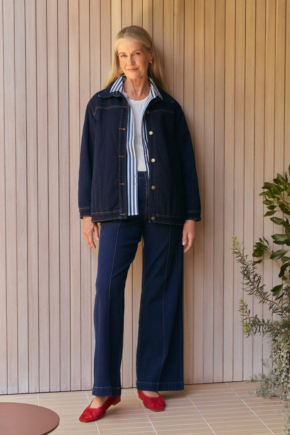 Denim Shacket in Dark Wash