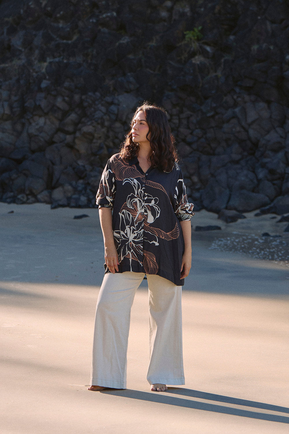 Jane Collared Shirt in Floral Terrain