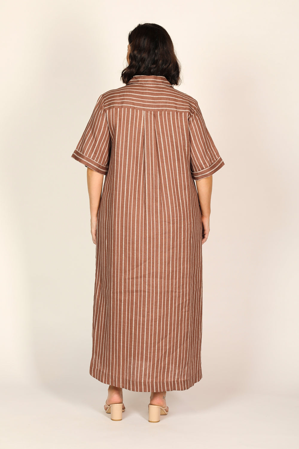 Ella Linen Dress in Nutmeg