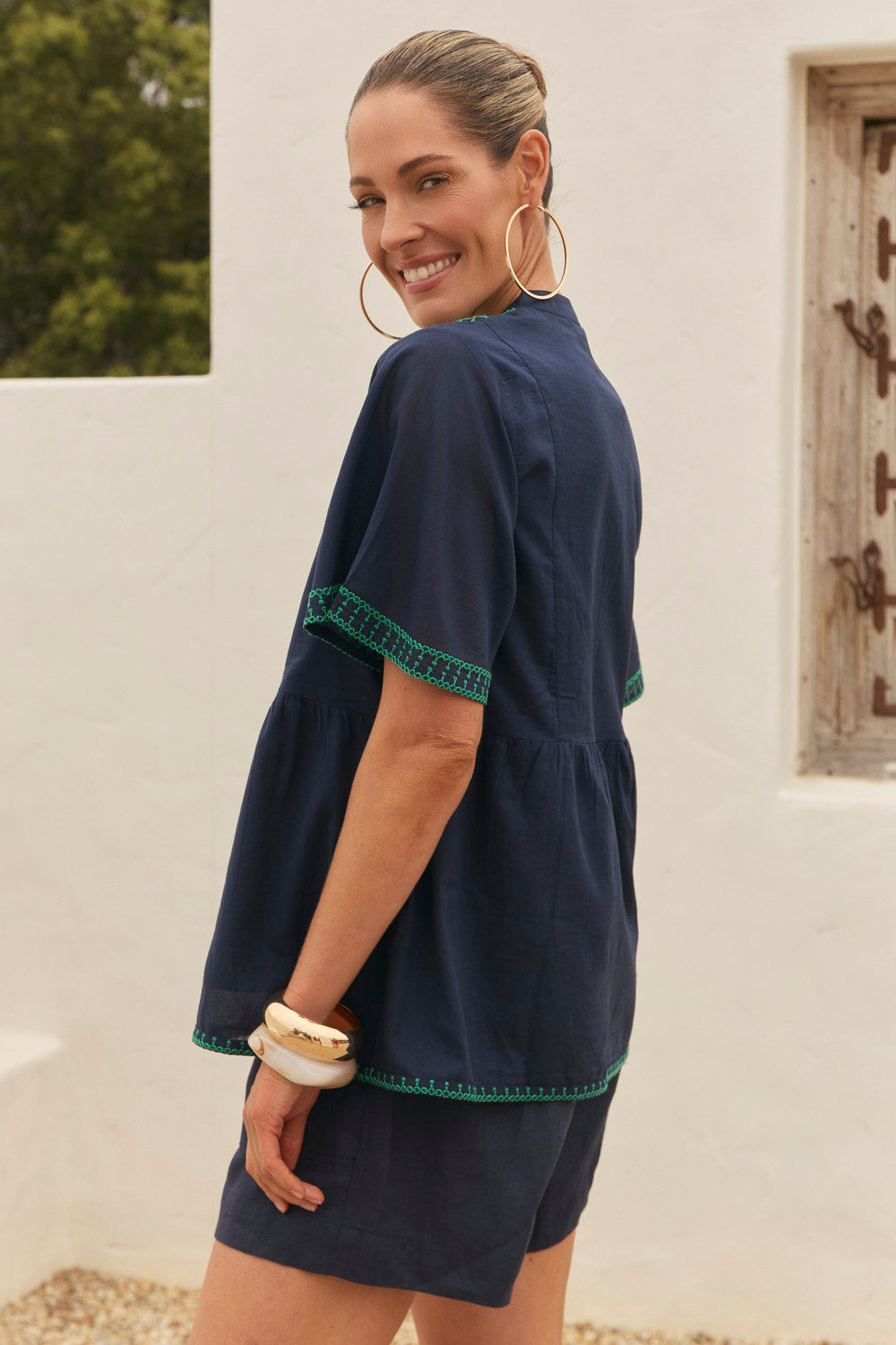 Elodie Flutter Sleeve Blouse in Samira