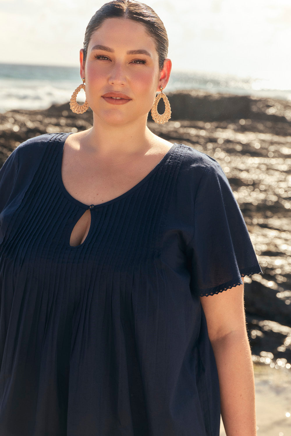 Elsa Pintuck Dress in Tidepool