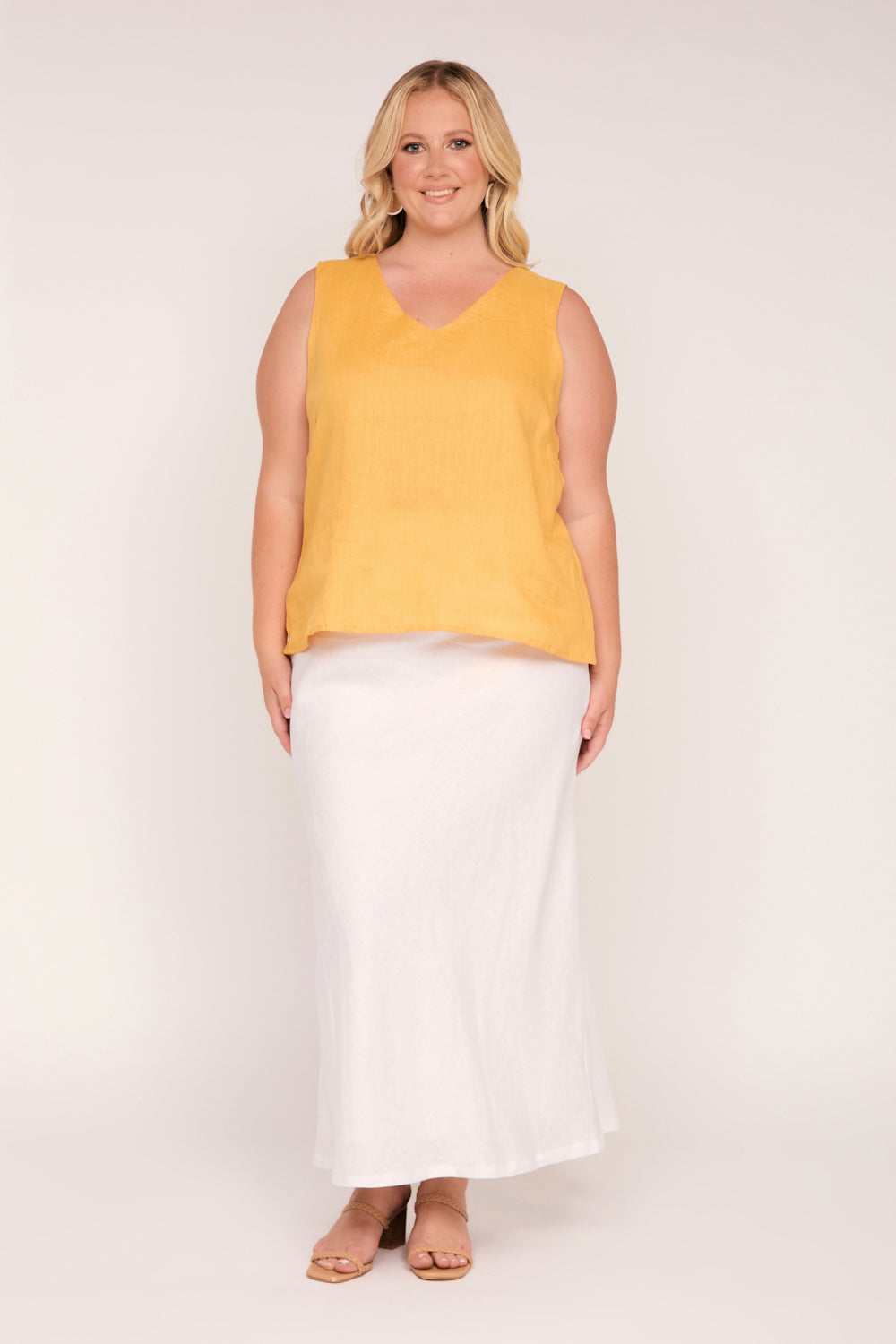 Ember Linen Cami in Golden Hour