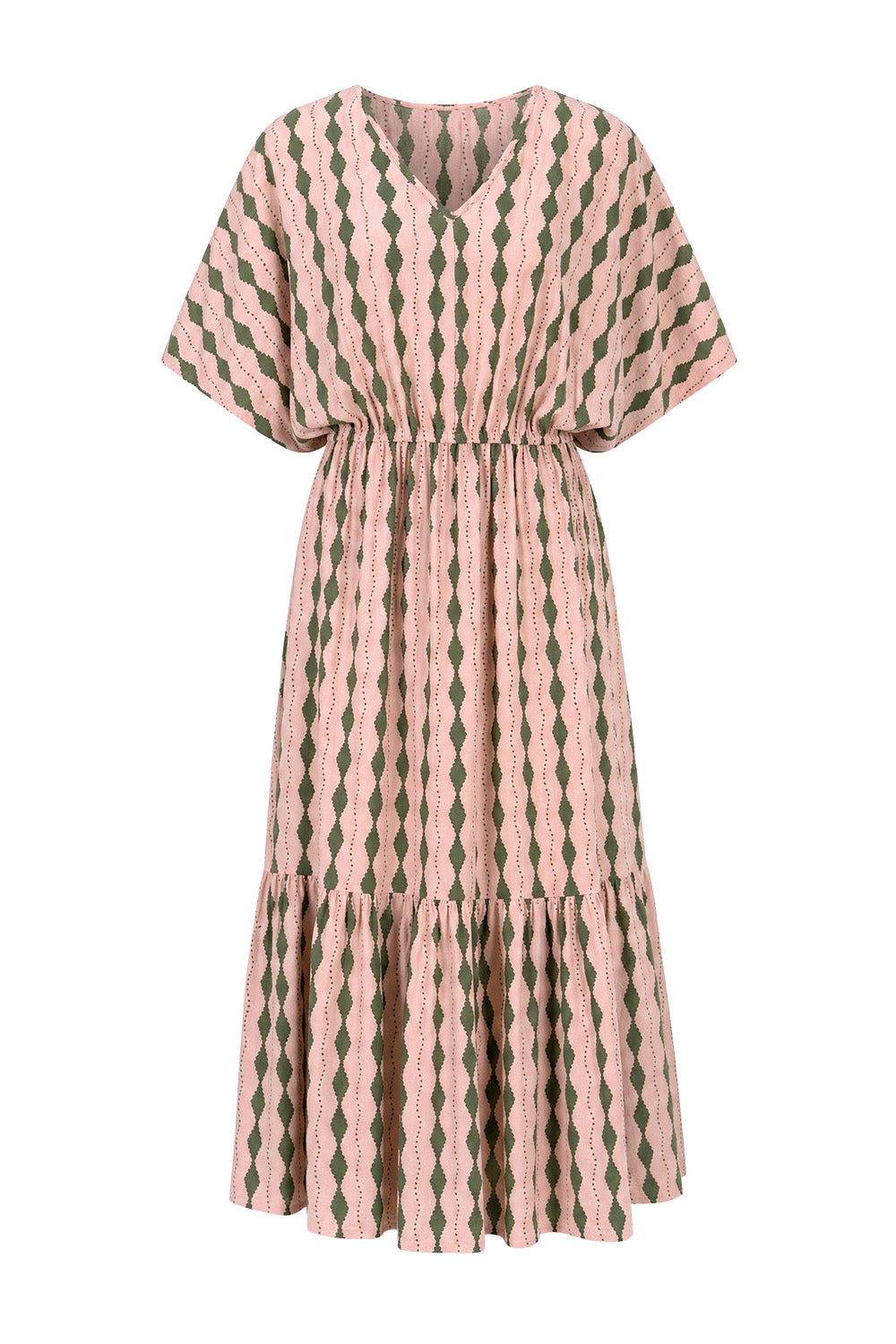 Emily V-Neck Dress in Breakline