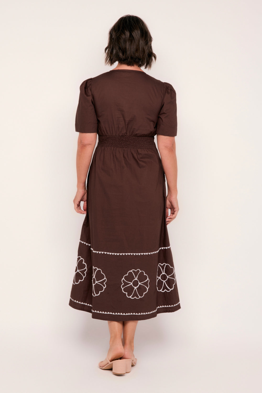 Farrah Poplin Dress in Chocolate