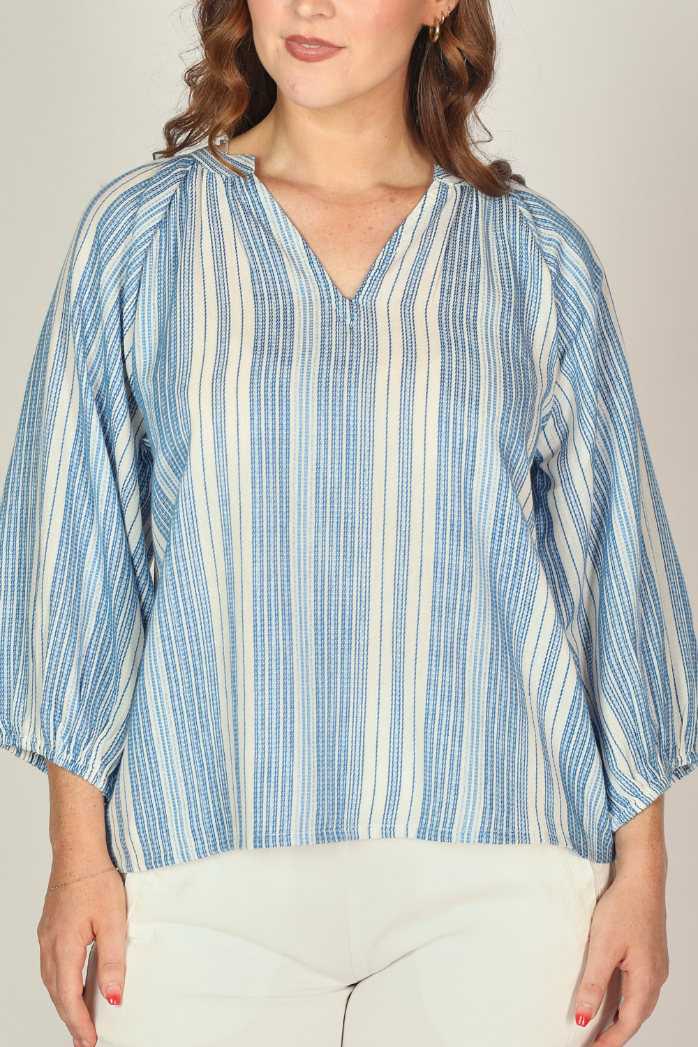 Finch Blouse in Azure Elegance