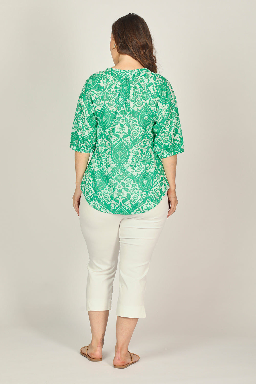 Finch Blouse in Green Danube