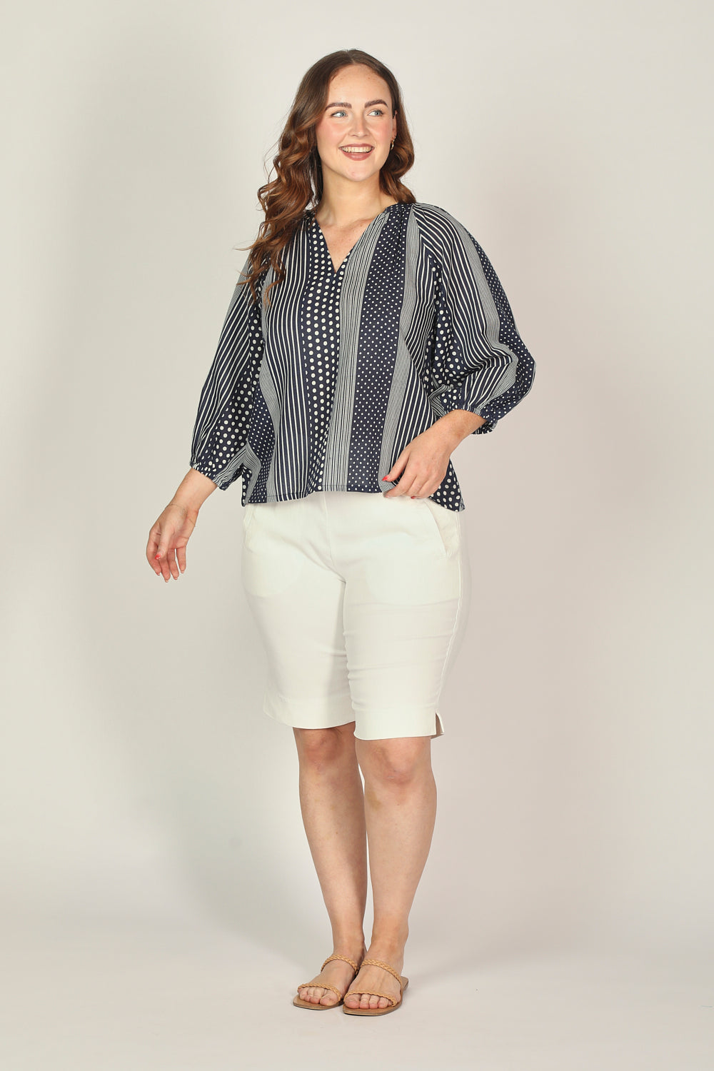 Finch Blouse in Polka Stripes