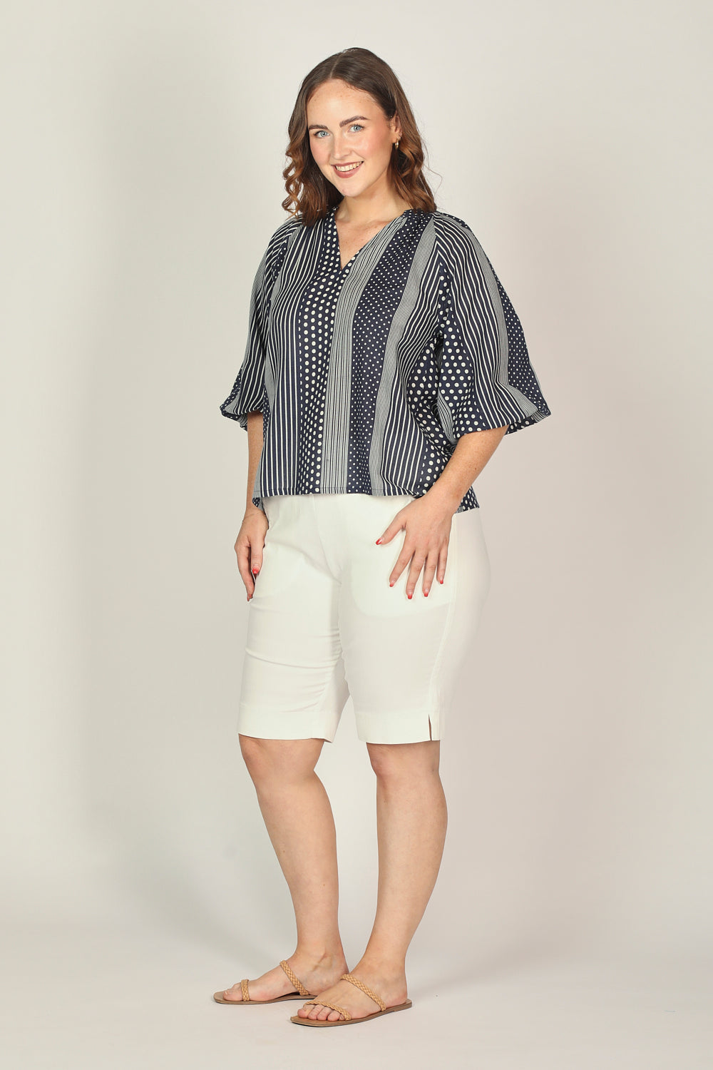 Finch Blouse in Polka Stripes