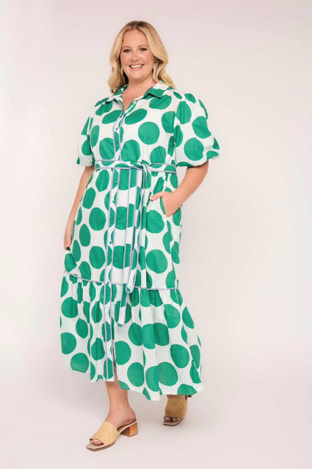 Ginette Maxi Dress in Polka Fest