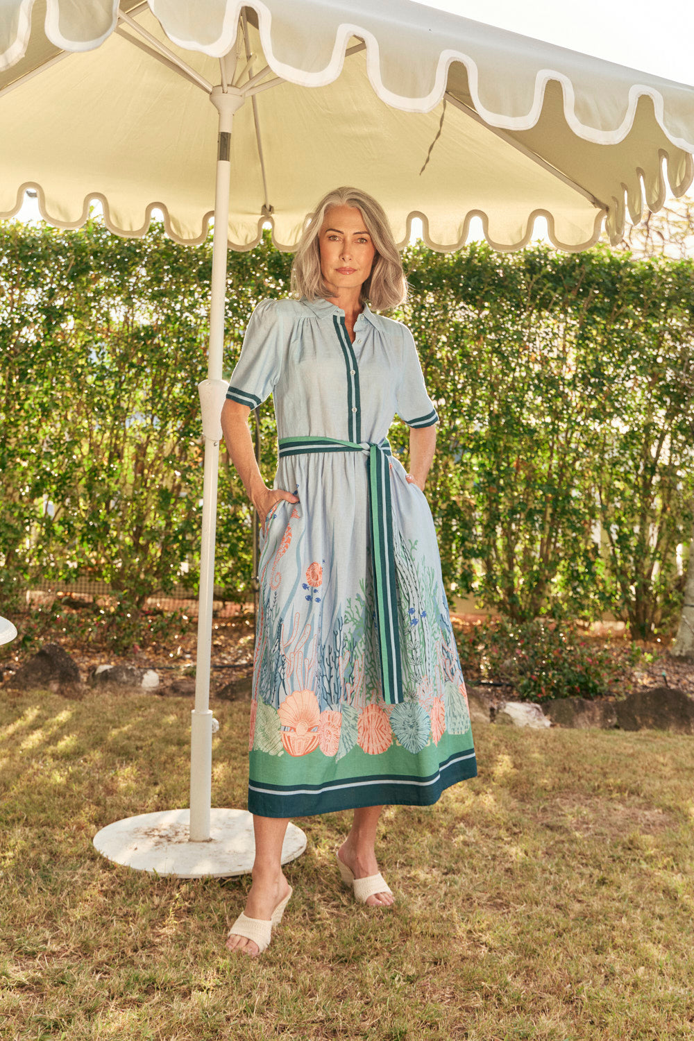 Ginnie Collared Dress in Neptune