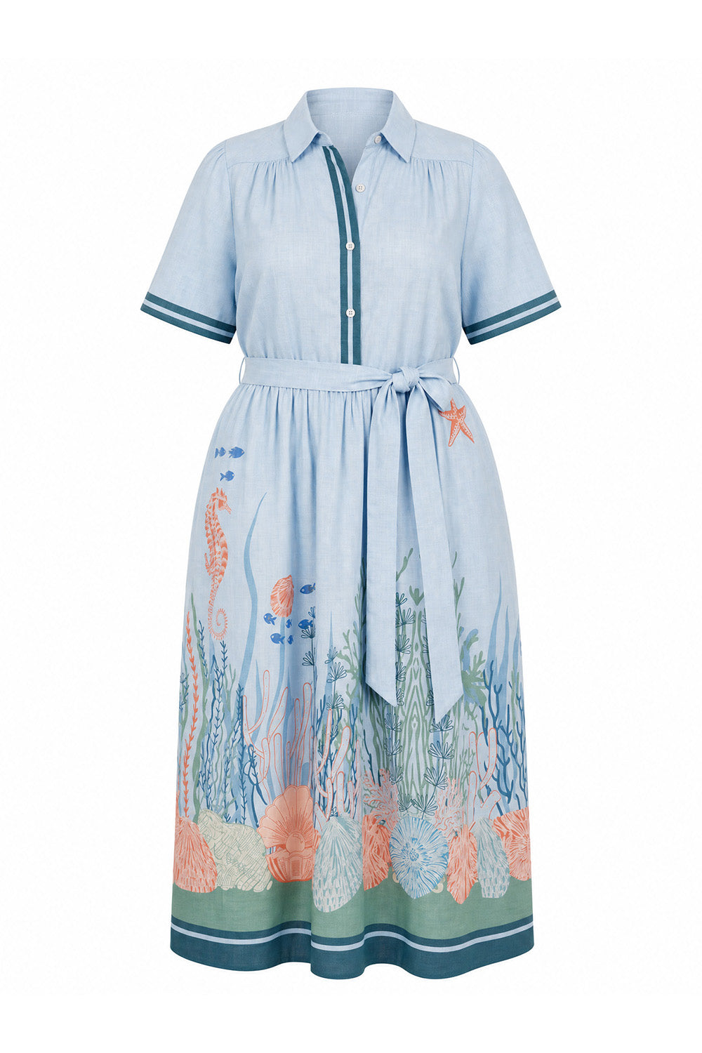 Ginnie Collared Dress in Neptune