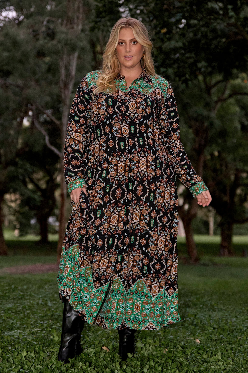 Gracie Long Sleeve Dress in Indah