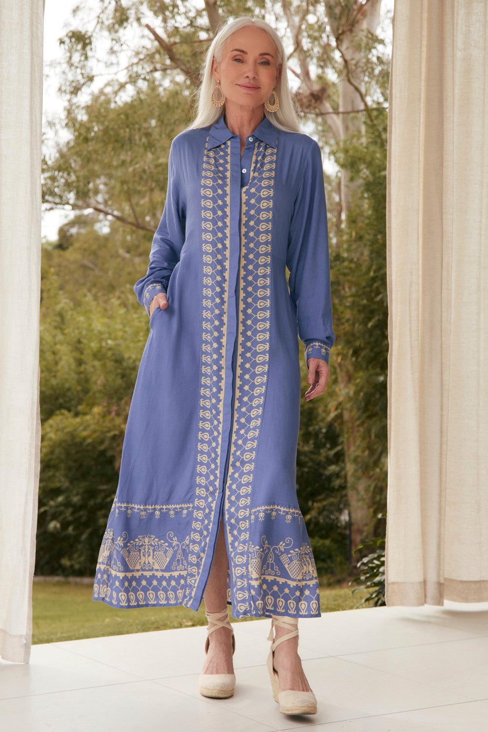 Gracie Shirt Dress in Breeze