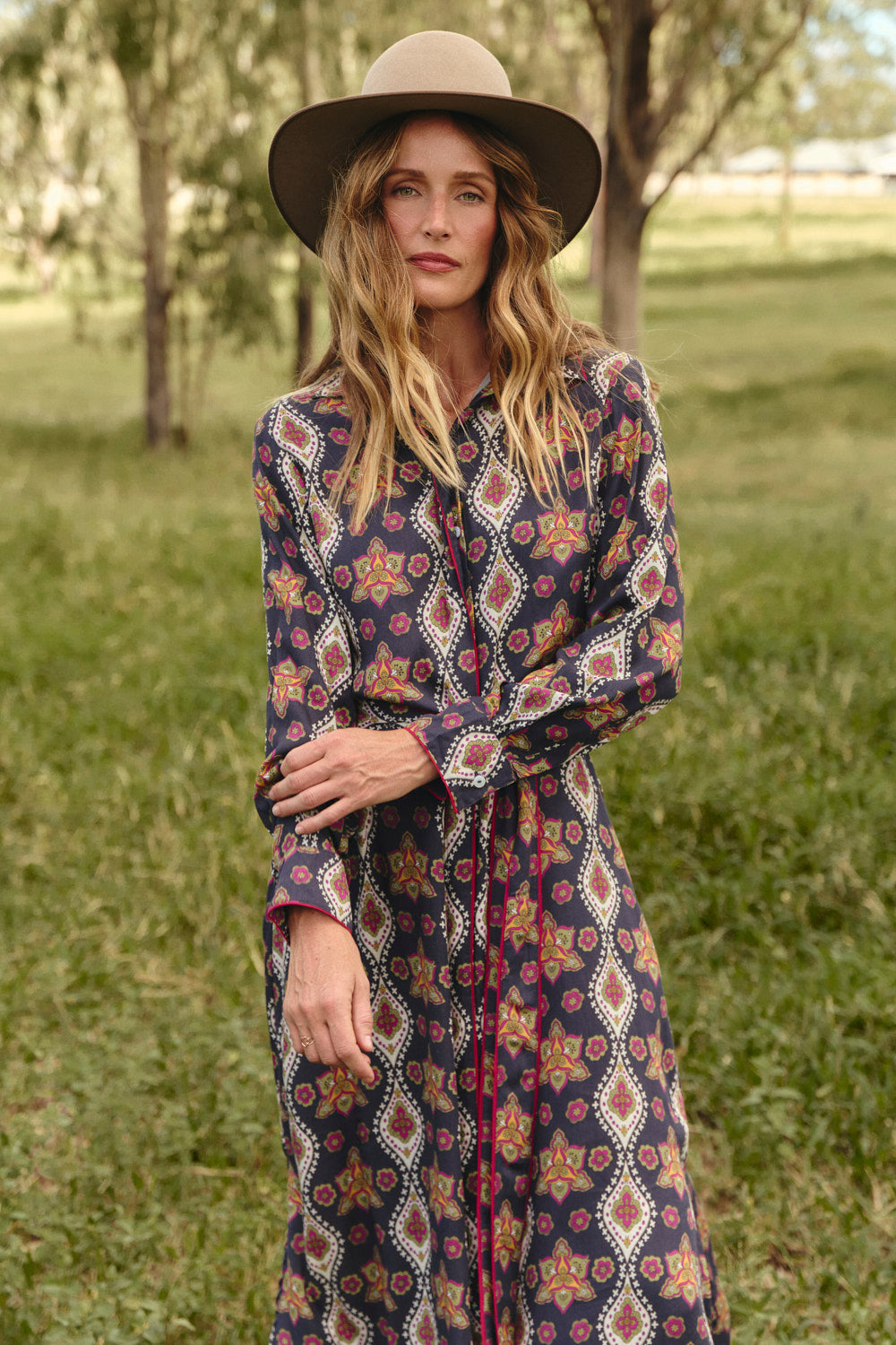 Gracie Shirt Dress in Veloura
