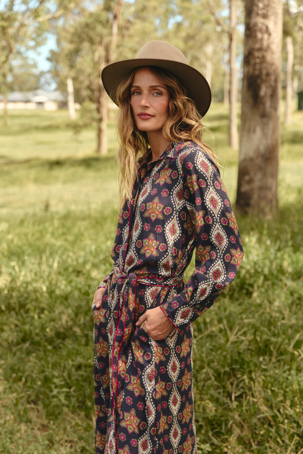 Gracie Shirt Dress in Veloura, Maxi Dress - Adrift Clothing