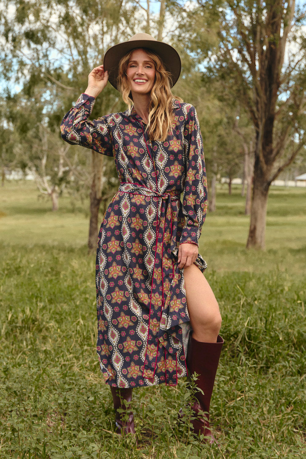 Gracie Shirt Dress in Veloura, Maxi Dress - Adrift Clothing
