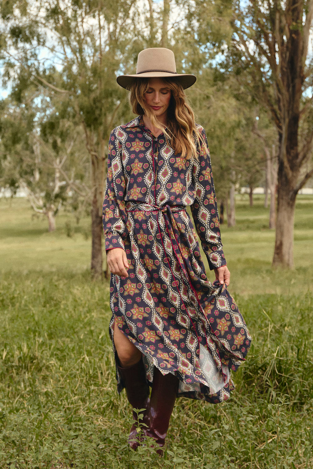 Gracie Shirt Dress in Veloura